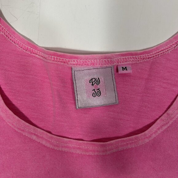 By JJ Women Pink Short Sleeve T-shirt Top Fish Print Scoop Neck Cotton Sz M Flaw - Picture 5 of 9